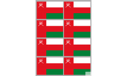 Drapeau Oman (8 fois 9.5x6.3cm) - Sticker/autocollant