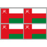 Drapeau Oman (4 fois 9.5x6.3cm) - Sticker/autocollant