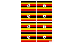 Drapeau Ouganda (8 fois 9.5x6.3cm) - Sticker/autocollant