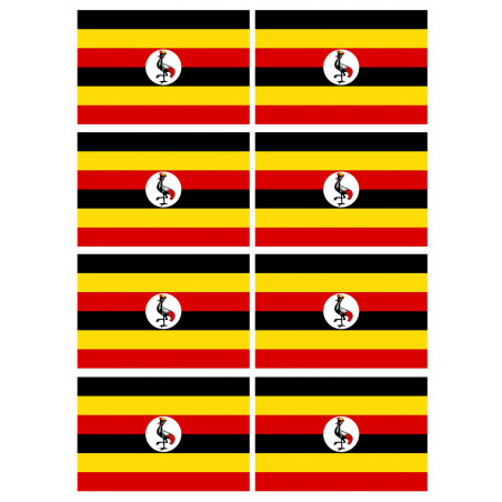 Drapeau Ouganda (8 fois 9.5x6.3cm) - Sticker/autocollant