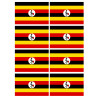 Drapeau Ouganda (8 fois 9.5x6.3cm) - Sticker/autocollant