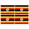 Drapeau Ouganda (4 fois 9.5x6.3cm) - Sticker/autocollant