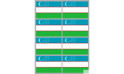 Drapeau Ouzbékistan (8 fois 9.5x6.3cm) - Sticker/autocollant