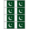 Drapeau Pakistan (8 fois 9.5x6.3cm) - Sticker/autocollant