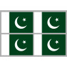 Drapeau Pakistan (4 fois 9.5x6.3cm) - Sticker/autocollant