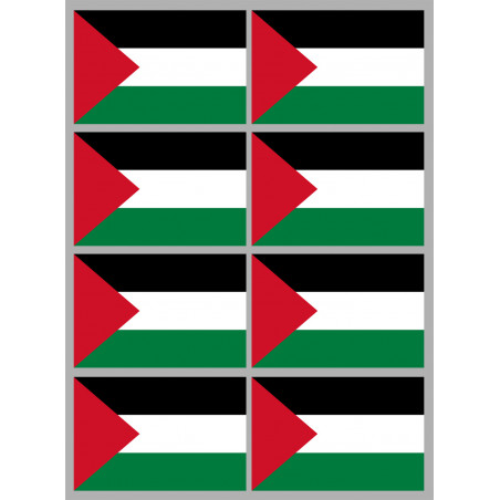 Drapeau Palestine (8 fois 9.5x6.3cm) - Sticker/autocollant