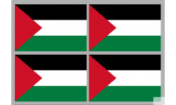 Drapeau Palestine (4 fois 9.5x6.3cm) - Sticker/autocollant