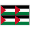 Drapeau Palestine (4 fois 9.5x6.3cm) - Sticker/autocollant