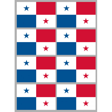 Drapeau Panama (8 fois 9.5x6.3cm) - Sticker/autocollant