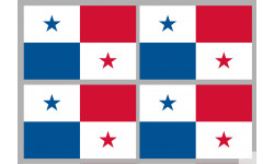 Drapeau Panama (4 fois 9.5x6.3cm) - Sticker/autocollant