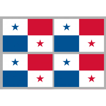 Drapeau Panama (4 fois 9.5x6.3cm) - Sticker/autocollant