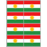 Drapeau Kurdistan (8 fois 9.5x6.3cm) - Sticker/autocollant