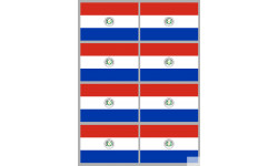 Drapeau Paraguay (8 fois 9.5x6.3cm) - Sticker/autocollant