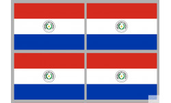 Drapeau Paraguay (4 fois 9.5x6.3cm) - Sticker/autocollant