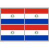 Drapeau Paraguay (4 fois 9.5x6.3cm) - Sticker/autocollant