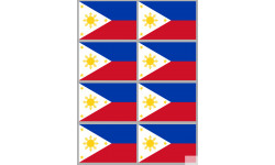 Drapeau Philippines (8 fois 9.5x6.3cm) - Sticker/autocollant