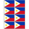 Drapeau Philippines (8 fois 9.5x6.3cm) - Sticker/autocollant