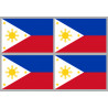 Drapeau Philippines (4 fois 9.5x6.3cm) - Sticker/autocollant