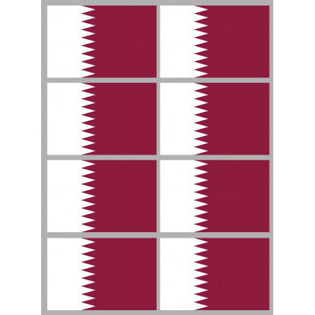 Drapeau Qatar (8 fois 9.5x6.3cm) - Sticker/autocollant