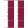 Drapeau Qatar (8 fois 9.5x6.3cm) - Sticker/autocollant