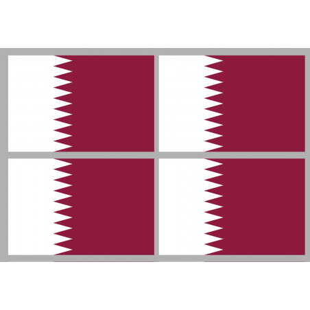 Drapeau Qatar (4 fois 9.5x6.3cm) - Sticker/autocollant