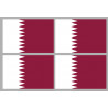 Drapeau Qatar (4 fois 9.5x6.3cm) - Sticker/autocollant