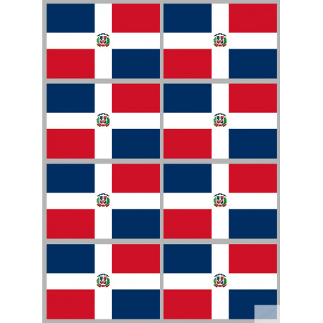 Drapeau République dominicaine (8 fois 9.5x6.3cm) - Sticker/autocollant