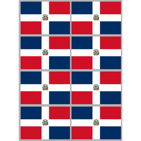 Drapeau République dominicaine (8 fois 9.5x6.3cm) - Sticker/autocollant