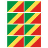 Drapeau République du Congo (8 fois 9.5x6.3cm) - Sticker/autocollant