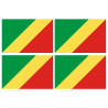 Drapeau République du Congo (4 fois 9.5x6.3cm) - Sticker/autocollant