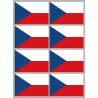 Drapeau République tchèque (8 fois 9.5x6.3cm) - Sticker/autocollant