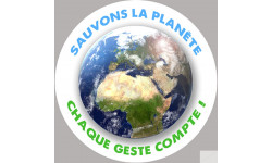 sauvons la planète - 10x10cm - Sticker/autocollant