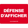 Défense d'afficher (21x29,7cm) - Sticker/autocollant