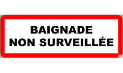 piscine baignade non surveillée - 15x5.3cm - Sticker/autocollant