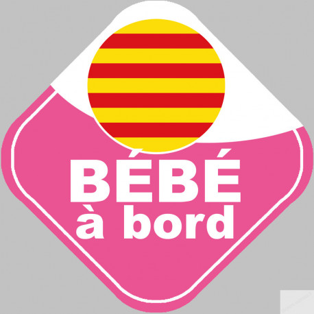 Bébé à bord fille catalane - 10cm - Sticker/autocollant