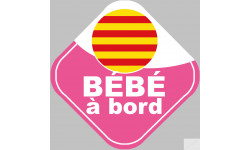 Bébé à bord fille catalane - 15cm - Sticker/autocollant