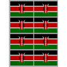 Drapeau Kenya (8 fois 9.5x6.3cm) - Sticker/autocollant