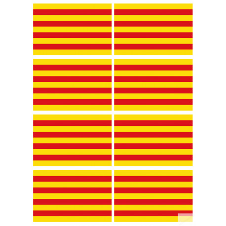 Drapeau Catalan - 8fois 9.5x6.3cm - Sticker/autocollant