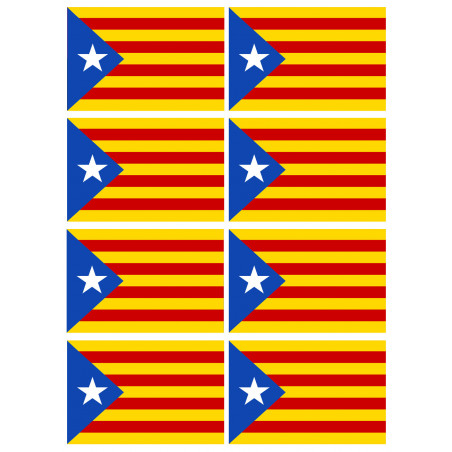 Drapeau Catalan étoilé - 8fois 9.5x6.3cm - Sticker/autocollant