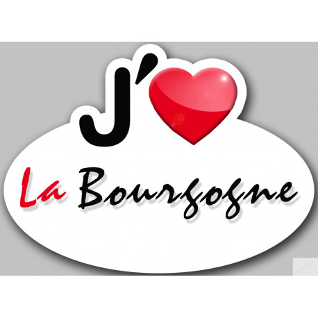 j'aime la Bourgogne (15x11cm) - Sticker/autocollant