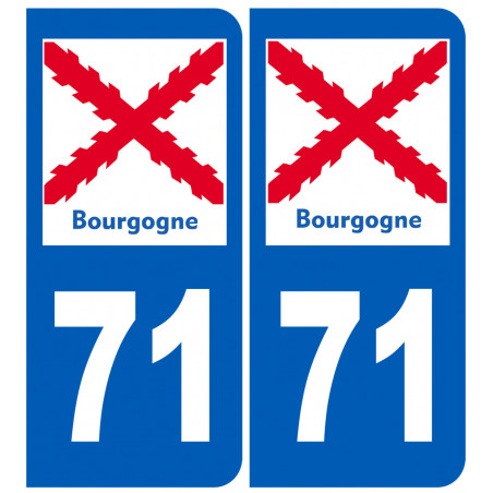 immatriculation 71 Bourgogne - Sticker/autocollant