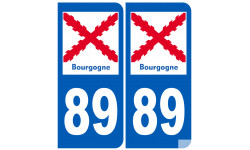 immatriculation 89 Bourgogne - Sticker/autocollant