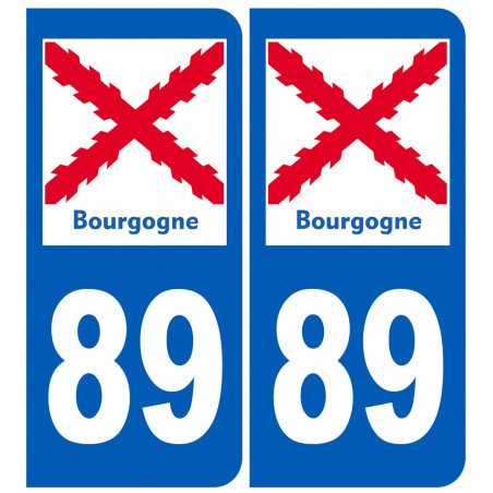 immatriculation 89 Bourgogne - Sticker/autocollant