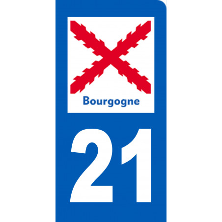 immatriculation motard 21 Bourgogne - Sticker/autocollant