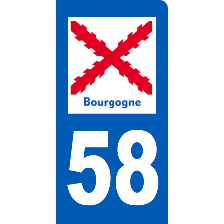 immatriculation motard 58 Bourgogne - Sticker/autocollant