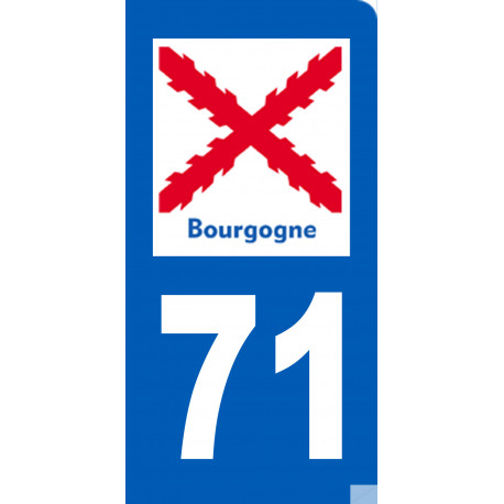 immatriculation motard 71 Bourgogne - Sticker/autocollant