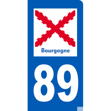 immatriculation motard 89 Bourgogne - Sticker/autocollant