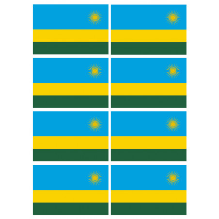 Drapeau Rwanda (8 fois 9.5x6.3cm) - Sticker/autocollant