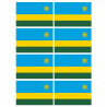 Drapeau Rwanda (8 fois 9.5x6.3cm) - Sticker/autocollant