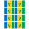 Saint-Vincent-et-les-Grenadines (8 fois 9.5x6.3cm) - Sticker/autocollant